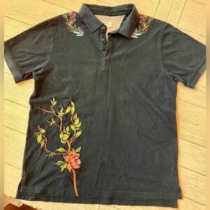 Standard Issue for Laboratory ladies navy polo shirt w/ embroidery. Size L